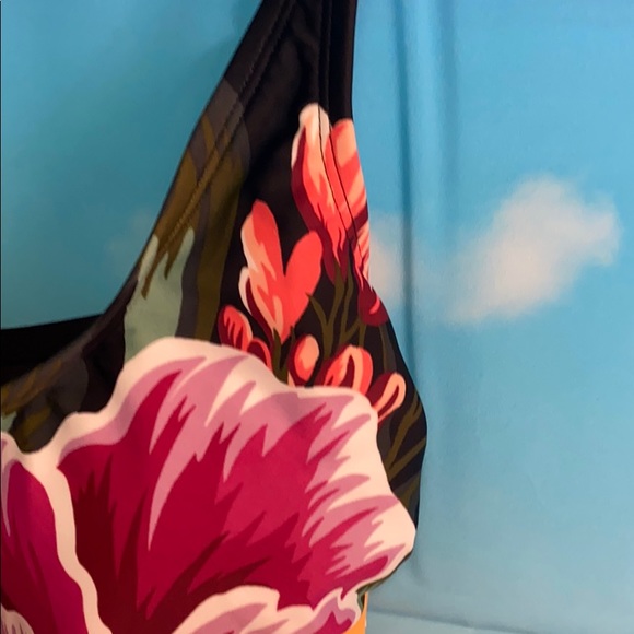 Kona Sol Floral One Piece Swimsuit Medium #AA044 - Picture 4 of 9